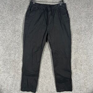 SKU Save Khaki United Mens Black Cotton Blend Casual Drawstring Pants Size L